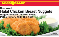 Delta valley Uncooked Breaded Halal Chicken Breast Nugget Fritters - 10 Lbs, Avg 225 Ct