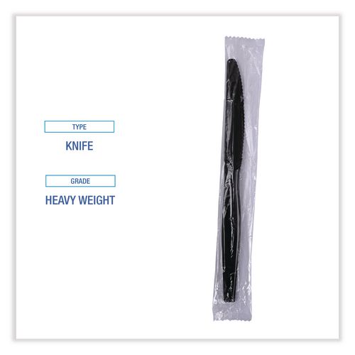 Wees Express Heavyweight Wrapped Knife, Black, 1000/Carton
