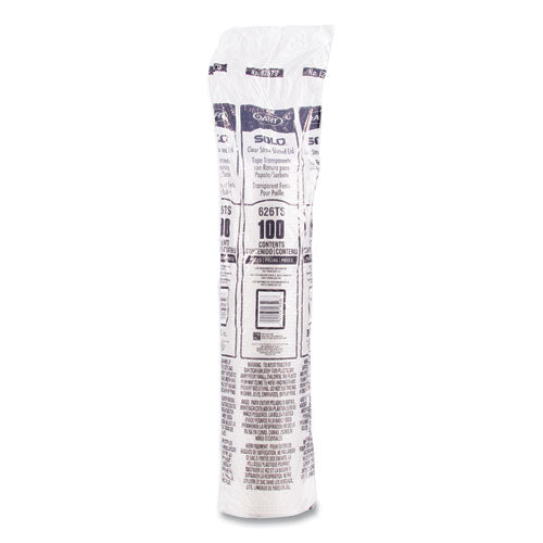 Stack of clear 626TS slotted lids – bulk case of 1,000.