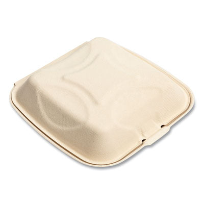 9x9x3.19 Tan Bamboo/Sugarcane Bagasse PFAS-Free Food Containers 200/Case
