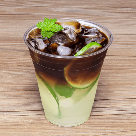 12 oz clear PET plastic cold drink cup – front view, bulk case of 1,000 for foodservice.