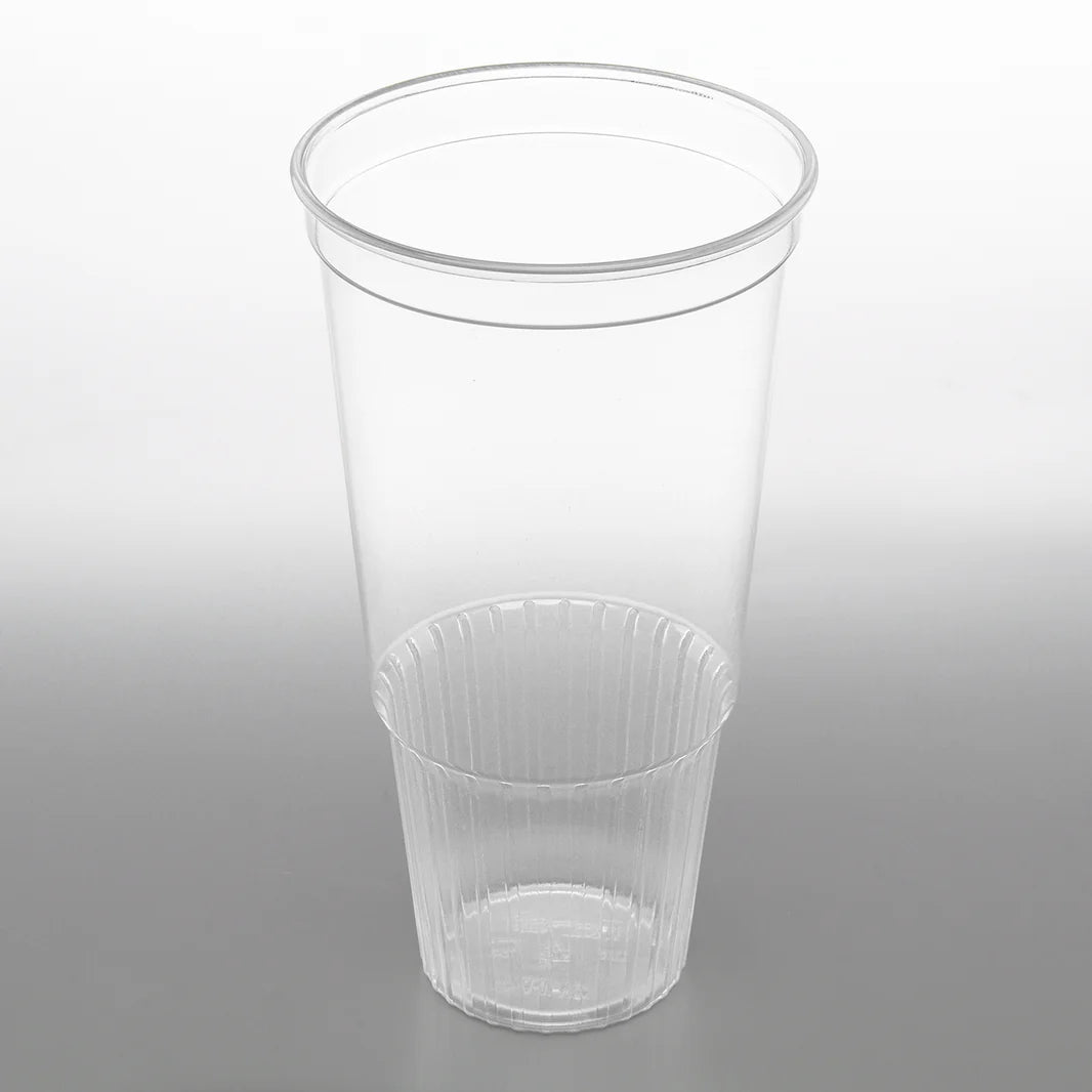 Top view of 42 oz PP cup – 115 mm rim fits Karat flat lids.