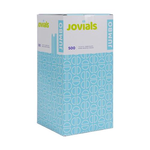 Jovials Jumbo 10.25" Black Plastic Straw 2,000/Case