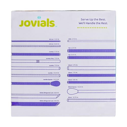 Jovials Jumbo 10.25" Black Plastic Straw 2,000/Case