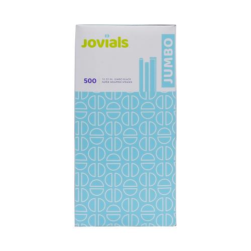 Jovials Jumbo 10.25" Black Plastic Straw 2,000/Case