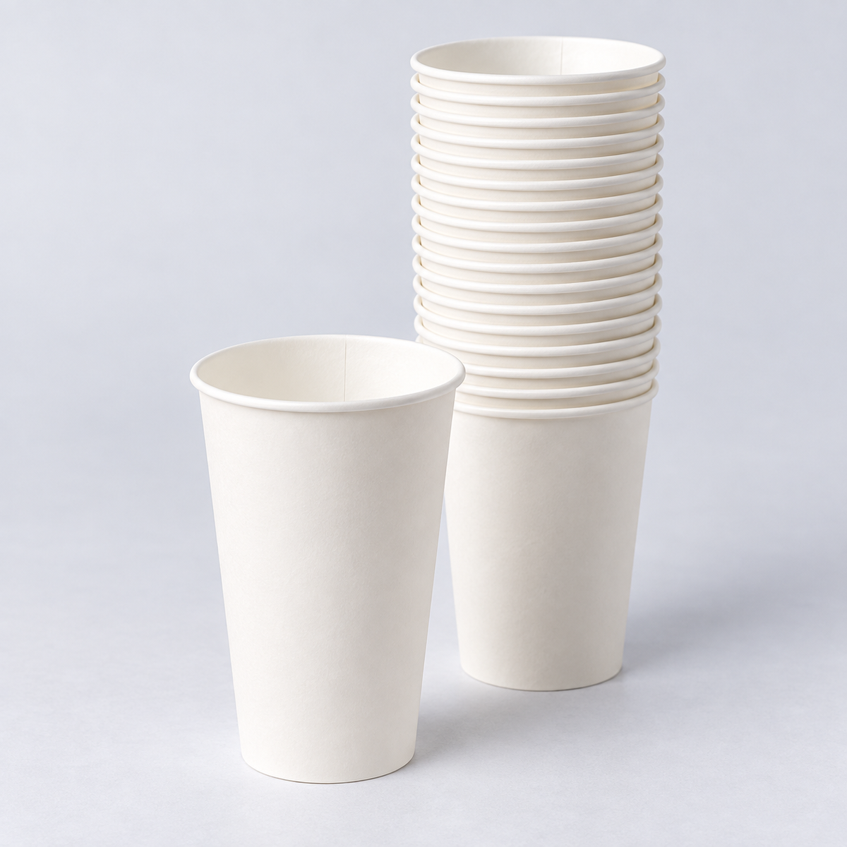 AI-assisted illustration of Boardwalk BWKWHT16HCUP 16 oz white paper hot cup with nested cups