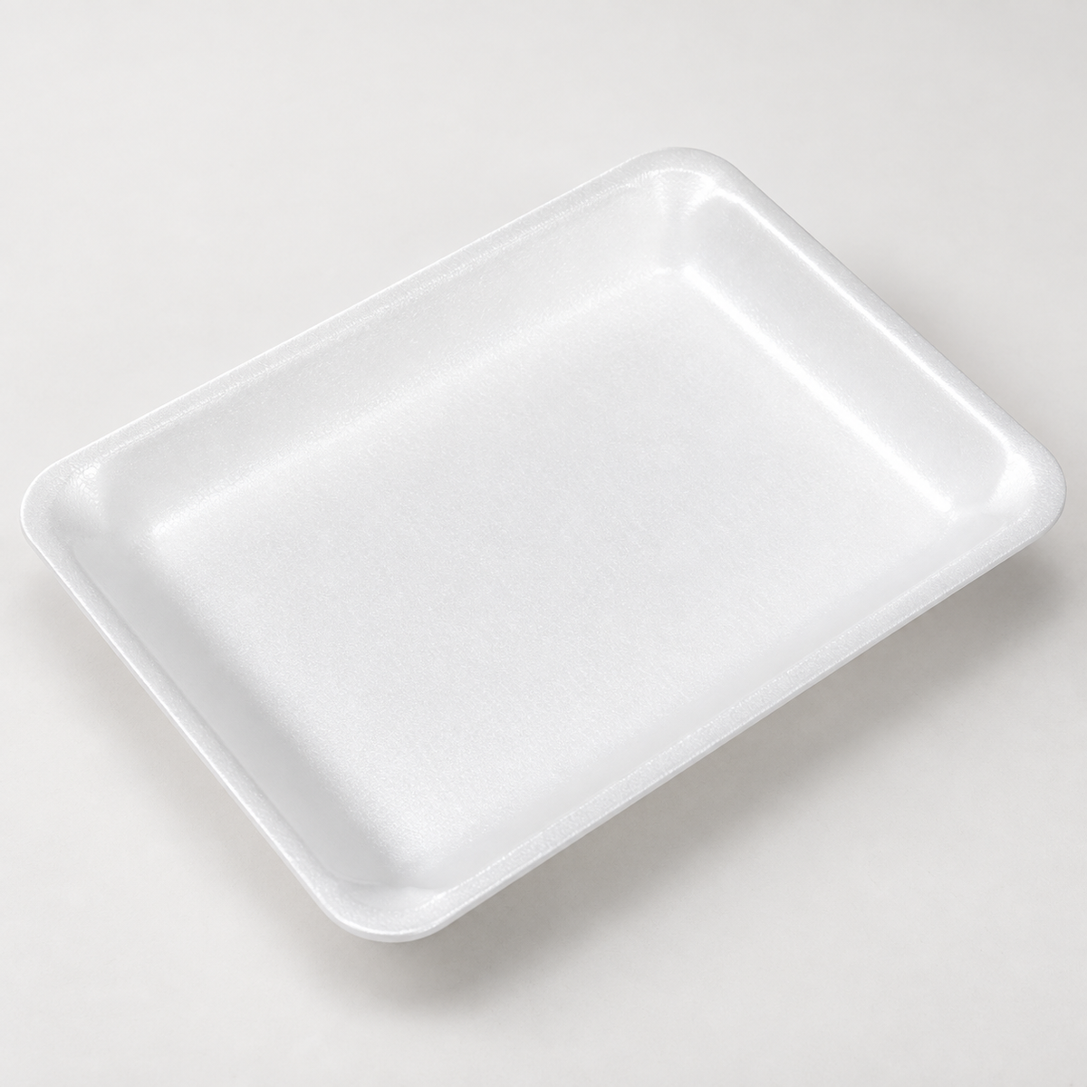 CKF 88150 white 4P foam meat tray showing the empty compartment and rounded rim