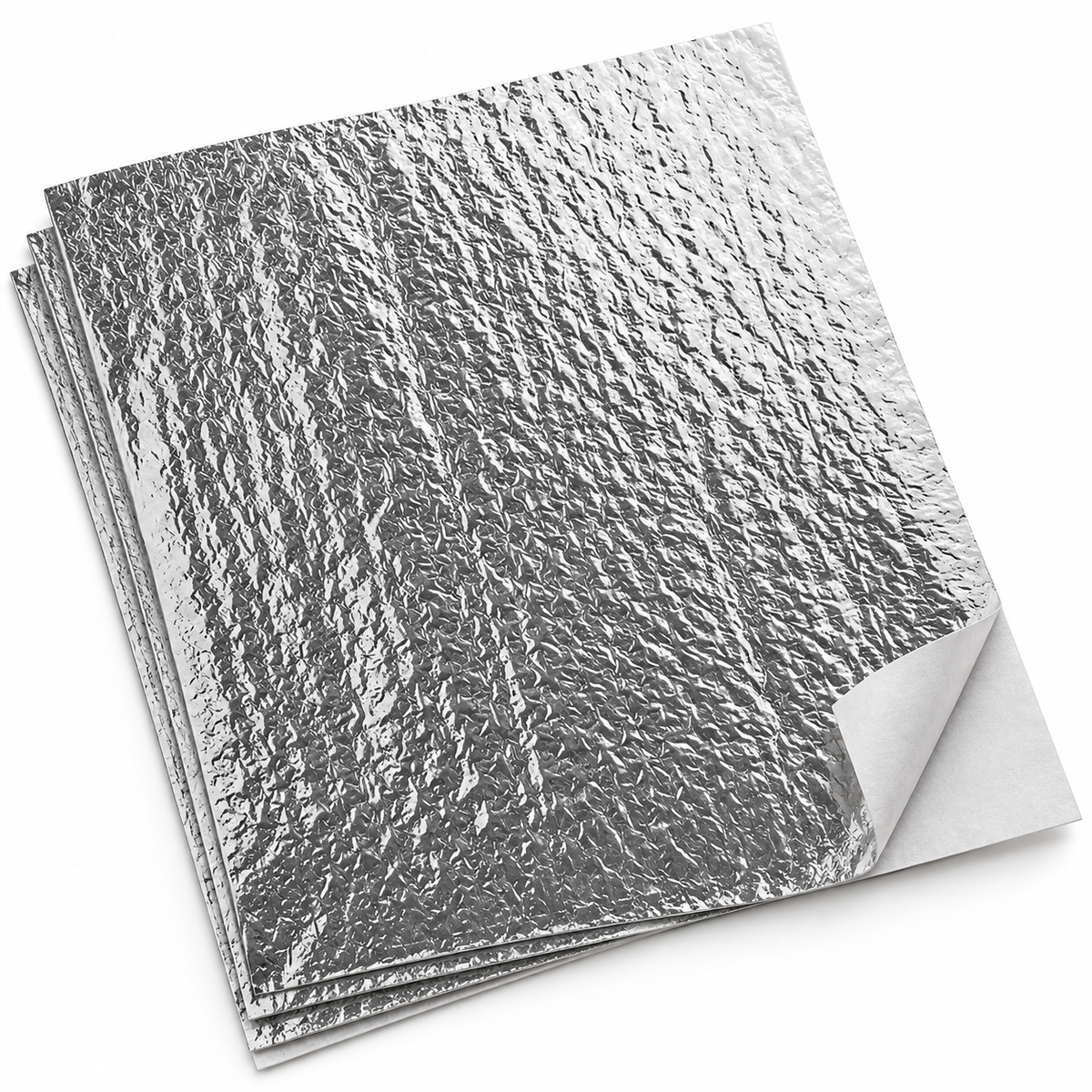 Crystalware FPW14161KS 14 x 16 inch insulated foil wrap sheets showing silver foil and white paper backing
