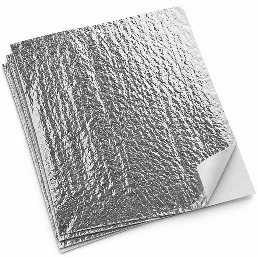 Crystalware FPW14161KS 14 x 16 inch insulated foil wrap sheets showing silver foil and white paper backing
