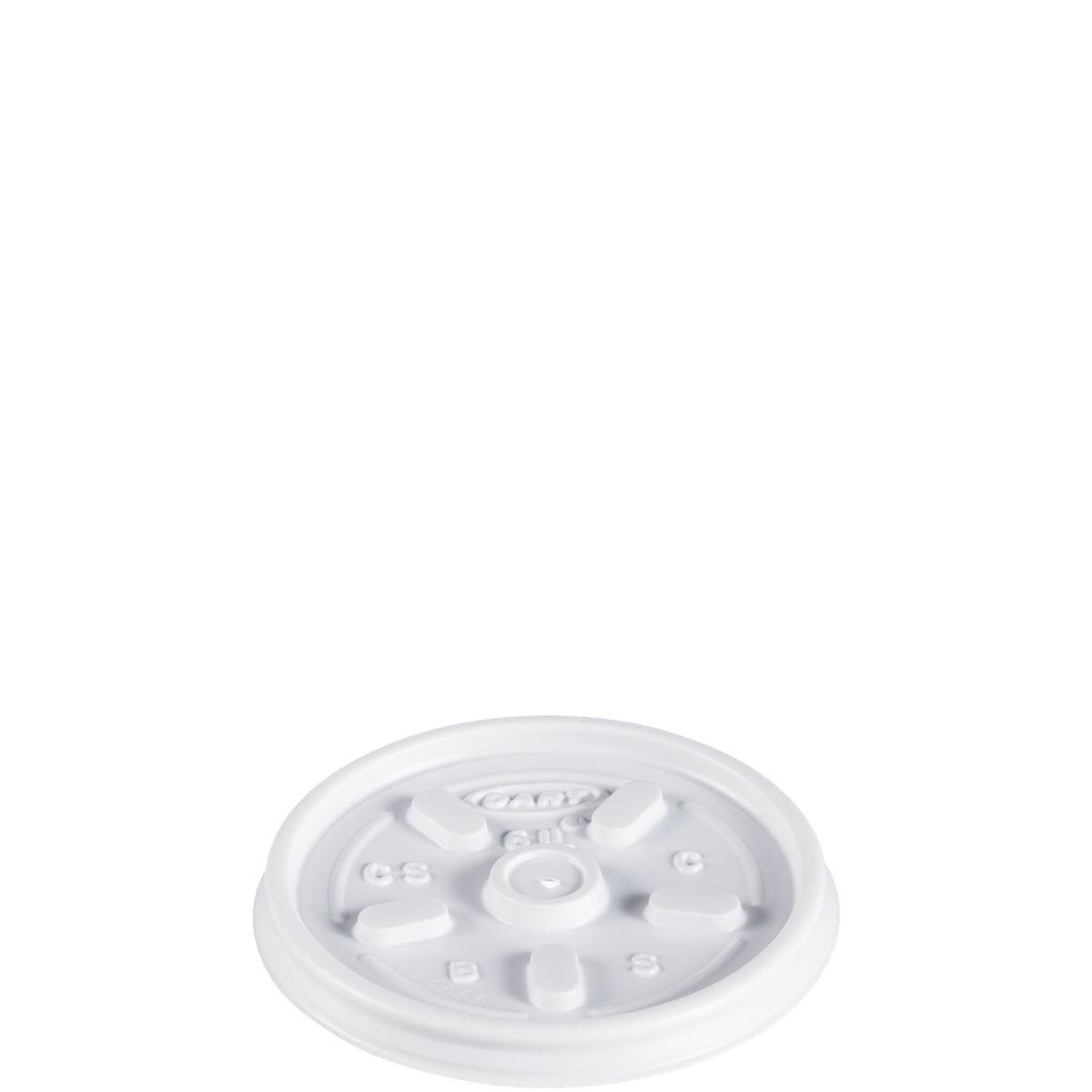 Dart 6JL white HIPS vented plastic lid, 3.1 inch diameter, 1,000 per case