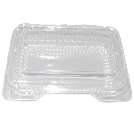 DFI LBH-571 clear OPS hinged container with attached flat lid, 7 x 4¼ x 2½-inch interior, 500 per case