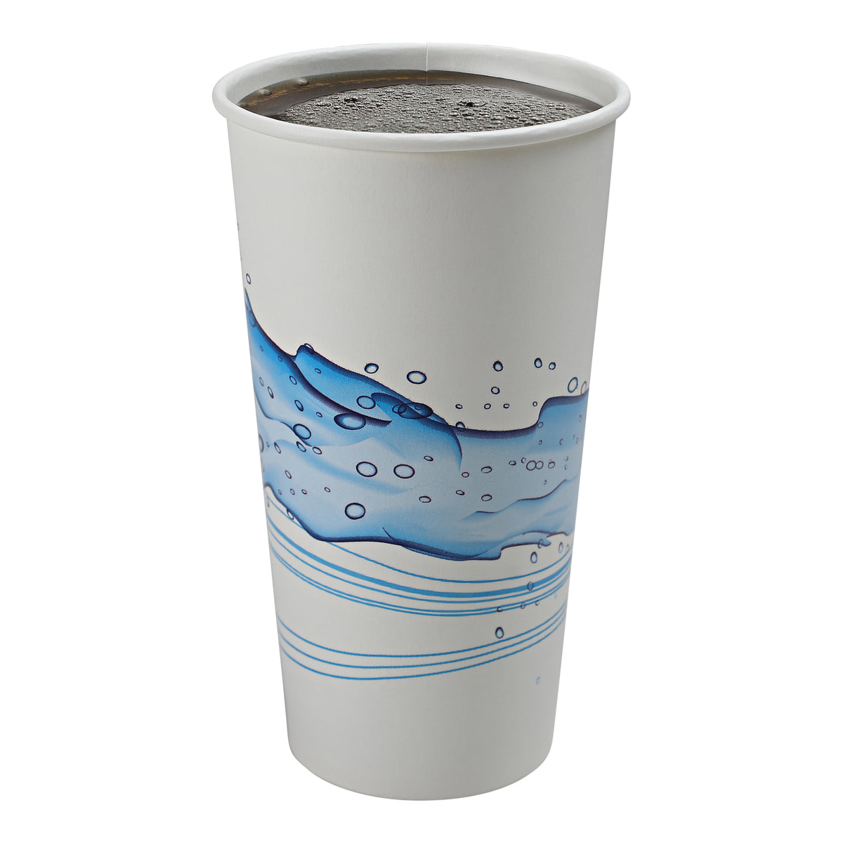 Empress ECC32-P 32 oz Cool Wave paper cold cup showing a cold beverage serving example; beverage not included