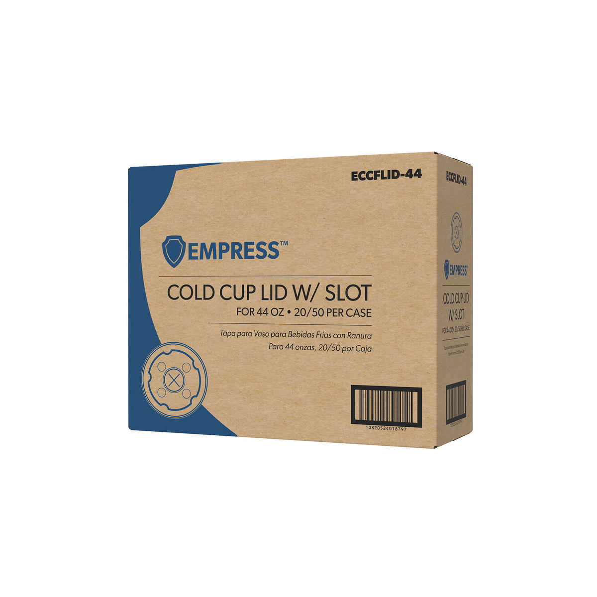 Empress ECCFLID-44 manufacturer carton for 1,000 lids; illustrated 20-by-50 packing may vary