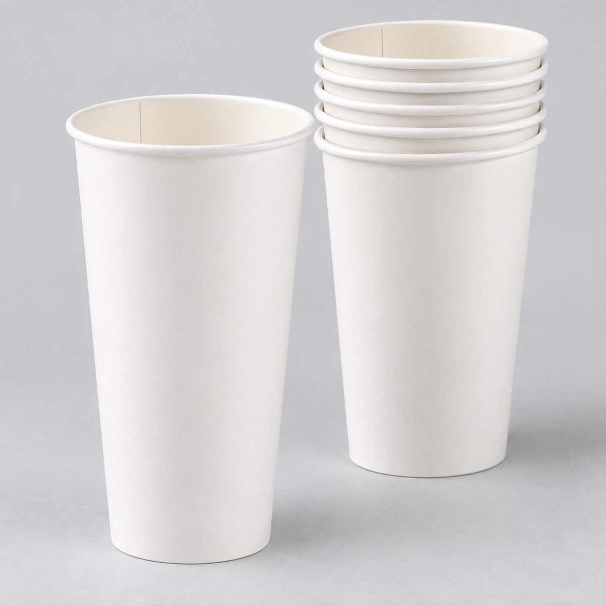 Empress EHC20-W white paper hot cup and nested stack — AI-assisted illustration