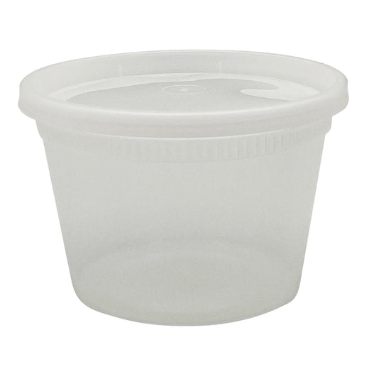 Empress EHDC16C 16 oz clear polypropylene deli container with matching lid, 240 sets per case