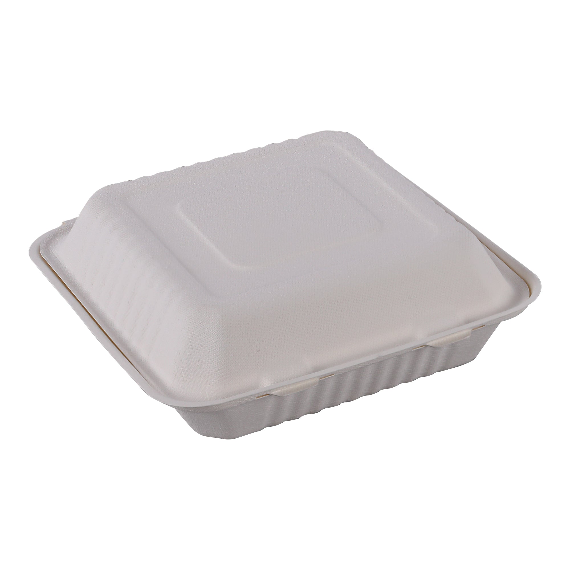 Closed Empress Earth 9 x 9 x 3 inch molded-fiber takeout container