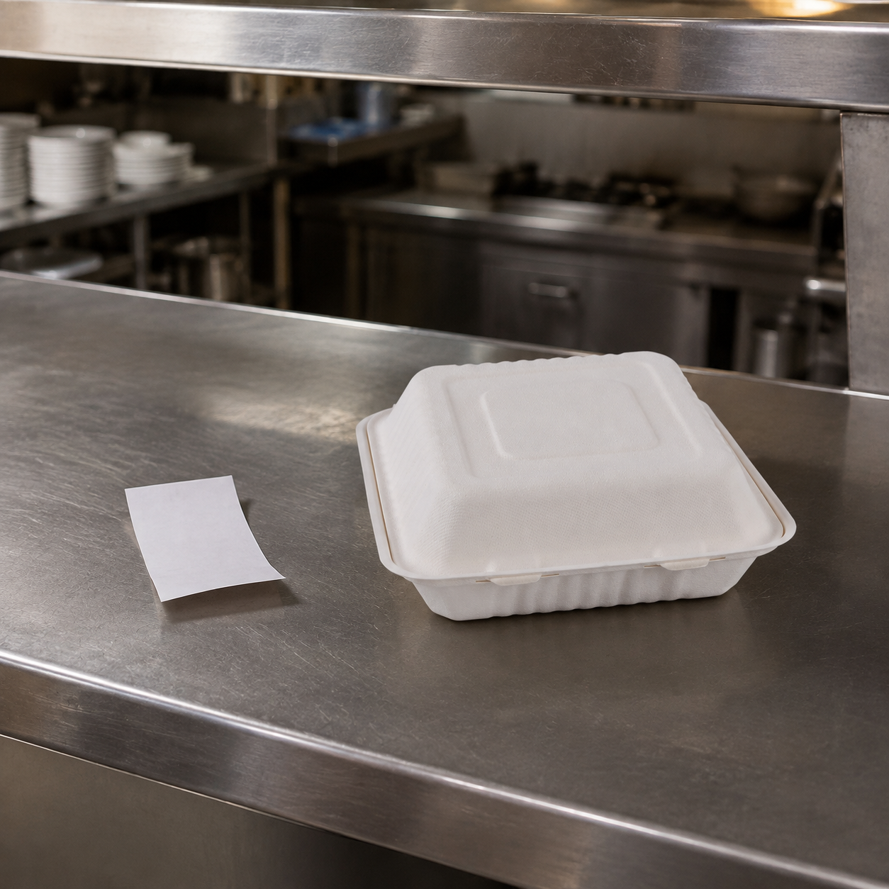 H.Mコンテナ Empress 9x9 Bagasse Hinged Containers, 200/Case