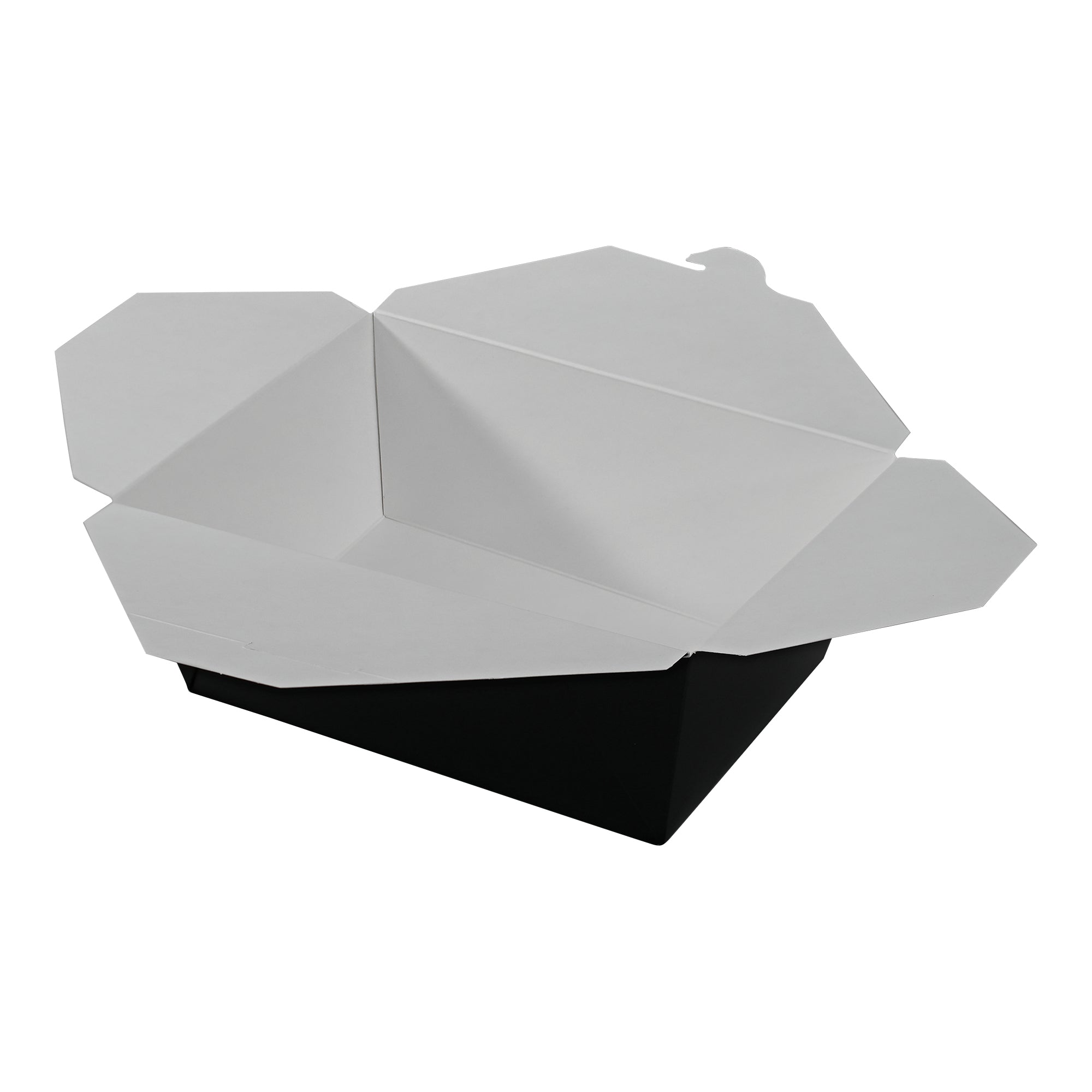 Empress EMPFDBX4-B #4 black paper takeout box with white interior, 7.75 x 5.5 x 3.5 inches, 160 per case