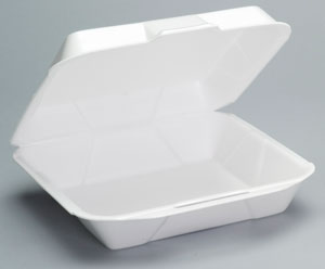 Genpak 25000 10 x 9 x 3 Foam Hinged Container 200/Case