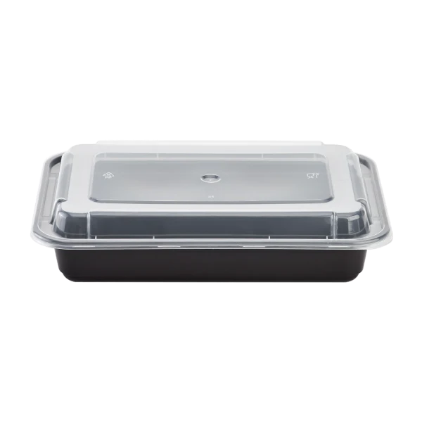 KARAT 28oz PP Plastic Microwavable Rectangle Container w/Lid Combo 150 Sets