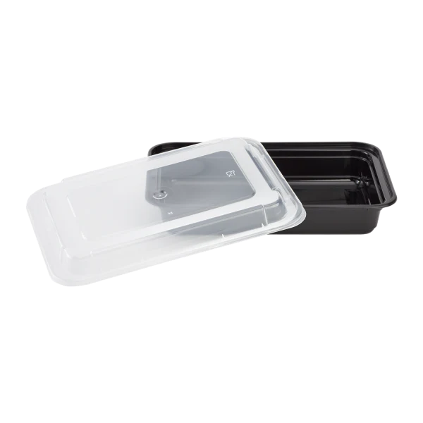 KARAT 28oz PP Plastic Microwavable Rectangle Container w/Lid Combo 150 Sets