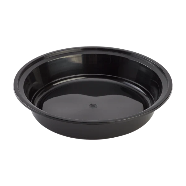 Karat 48 oz PP Plastic Microwavable Round Food Containers & Lids Black | 150/Case