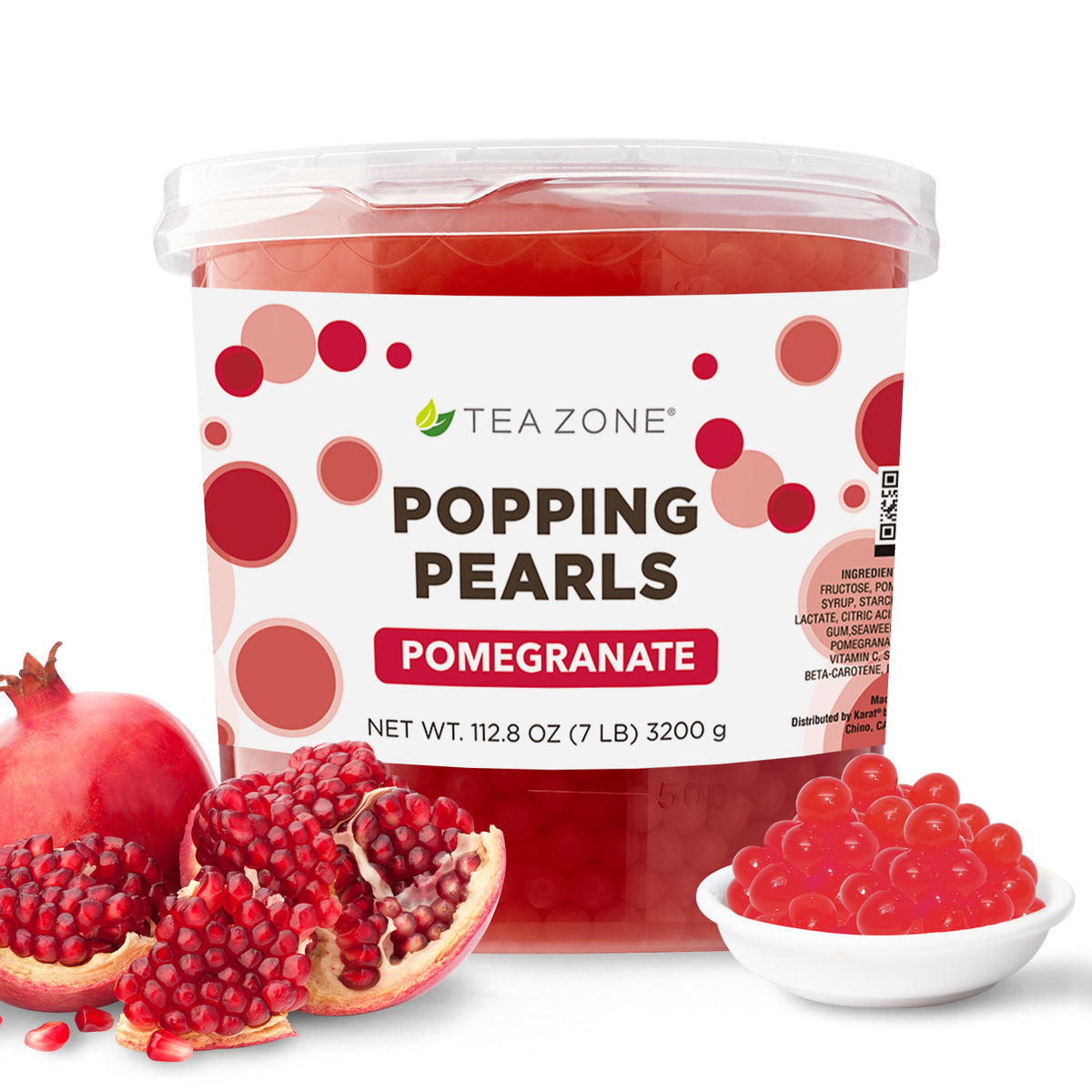 Tea Zone Pomegranate Popping Pearls 7lbs Jar