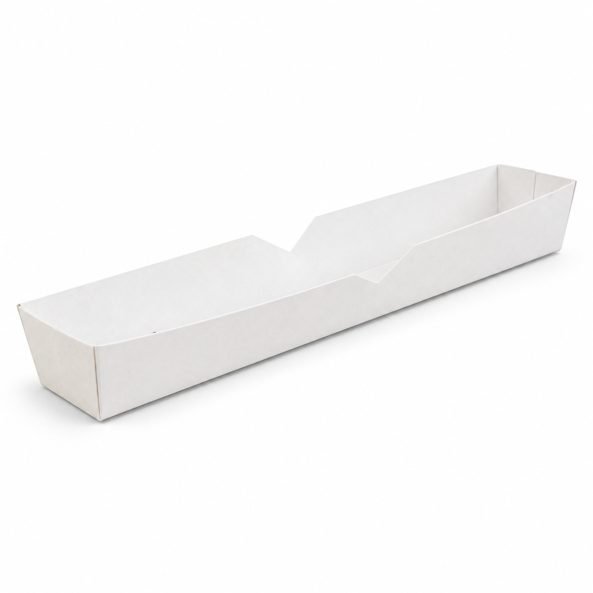 Southern Champion Tray 0711 white footlong paper hot dog tray, empty interior