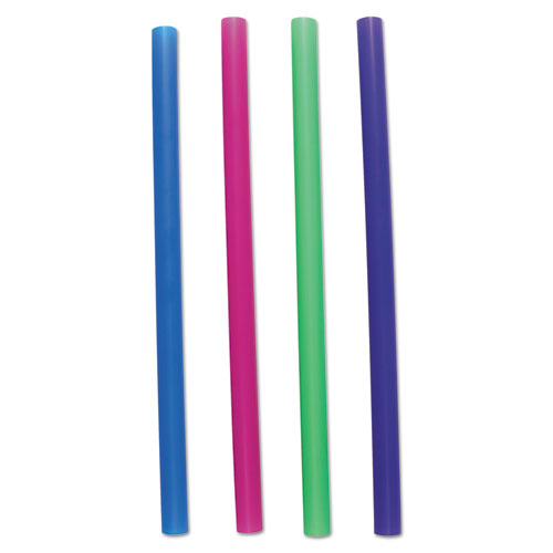 Unwrapped Colossal Straws, 8 1/2", Blue, Green, Pink, Purple, 4000/Carton