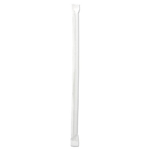 7.75" Clear Wrapped Jumbo Straws, 12,000/Carton