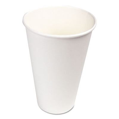 16oz, White Paper Hot Cups 1,000/Case