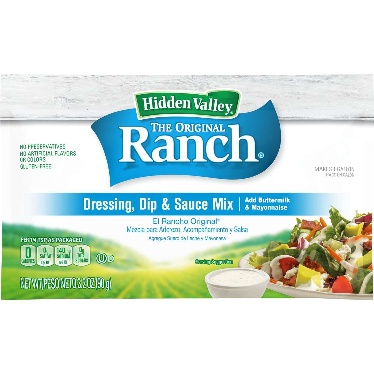 Hidden Valley Original Dry Mix Gluten Free Salad Dressing, 1 Gallon - 18 per Case