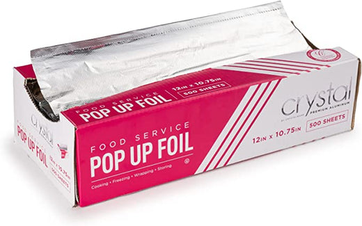 Crystalware Aluminum Foil Pop Up Sheets 12” x 10.75” 3,000/Case