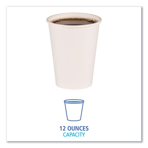 12oz, White Paper Hot Cups 1,000/Case