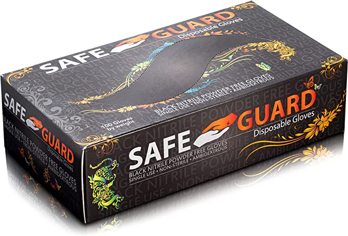 Safeguard Black Nitrile Gloves 1,000/Case