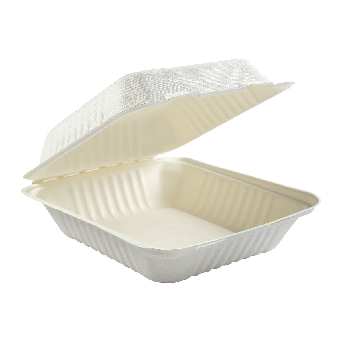 8X8X3" MEDIUM MOLDED FIBER DEEP HINGED LID CONTAINERS, CASE OF 200