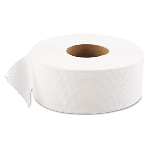 JRT Jumbo Bath Tissue, Septic Safe, 1-Ply, White, 3.5 x 1,200 ft, 12 Rolls/Carton