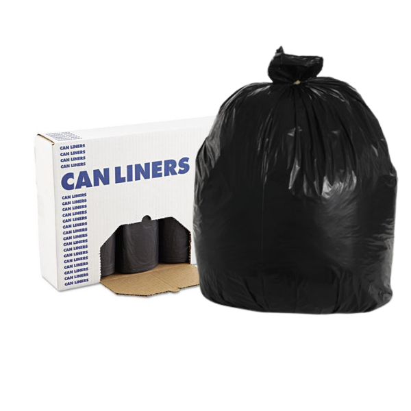 Low Density Repro Can Liners, 33 gal, 1.2 mil, 33" x 39", Black, 100/Carton