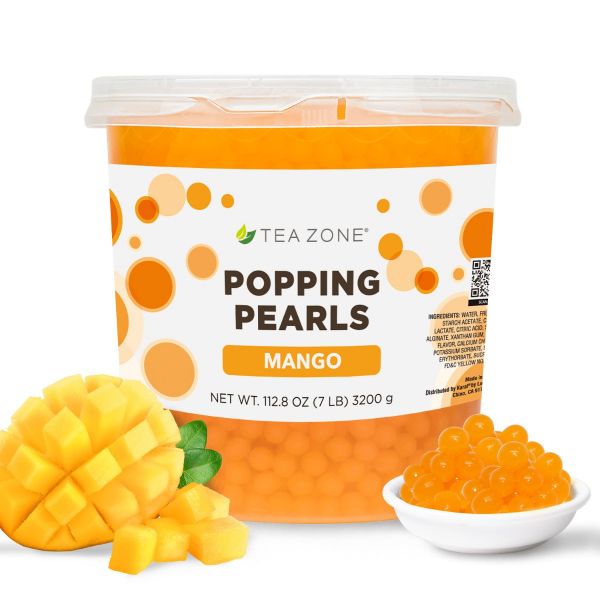 Tea Zone Mango Popping Pearls 7lbs Jar