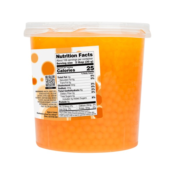Tea Zone Mango Popping Pearls 7lbs Jar