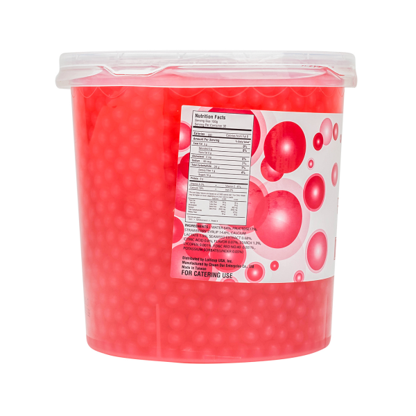 Tea Zone Strawberry Popping Pearls 7lbs Jar