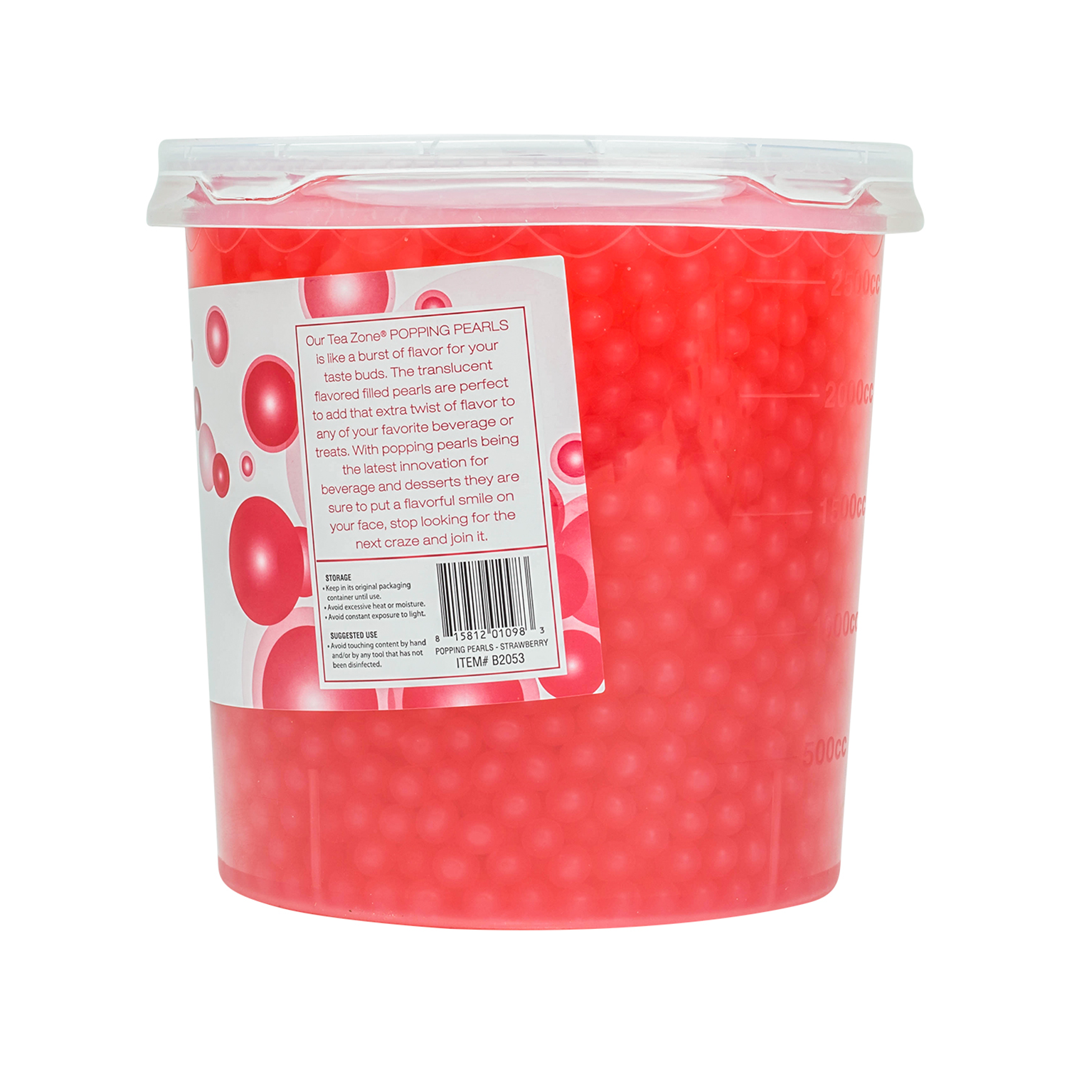 Tea Zone Strawberry Popping Pearls 7lbs Jar