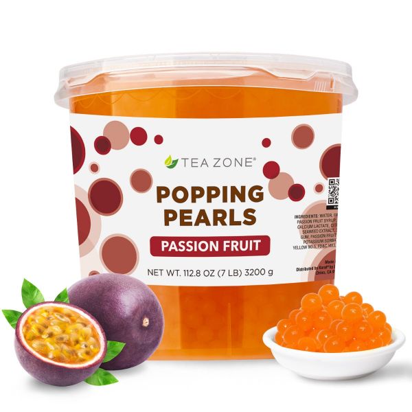 Tea Zone Passion Fruit Popping Pearls 7lbs Jar