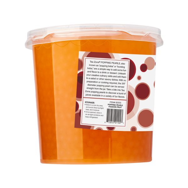Tea Zone Passion Fruit Popping Pearls 7lbs Jar