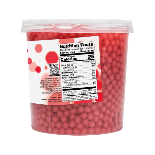 Tea Zone Cherry Popping Pearls 7lbs Jar