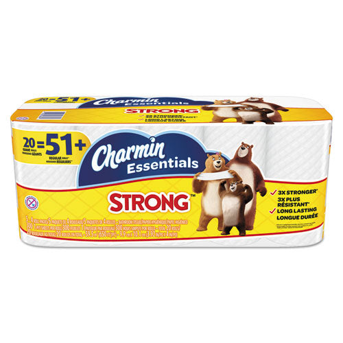 Charmin Strong Bathroom Tissue, Septic Safe, 1-Ply, White, 4 x 3.92, 300/Roll, 20 Roll/Pack