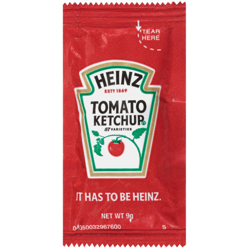 HEINZ Single Serve Ketchup Packet, 9 Gr. (Pack Of 1000)